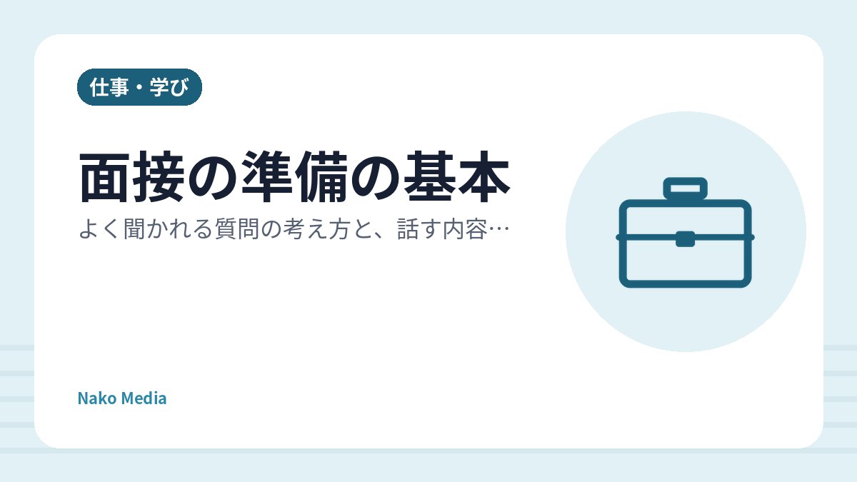 面接の準備の基本：よく聞かれる質問の考え方と、話す内容を整理する手順